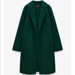Zara Lapel Coat - Army Green Trench